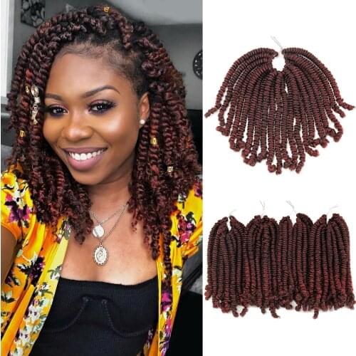 Ombre twist Hair Crochet braids Passion Twist hair 8 inch 20Roots Black Red Color Synthetic Braiding spring twist Hair
