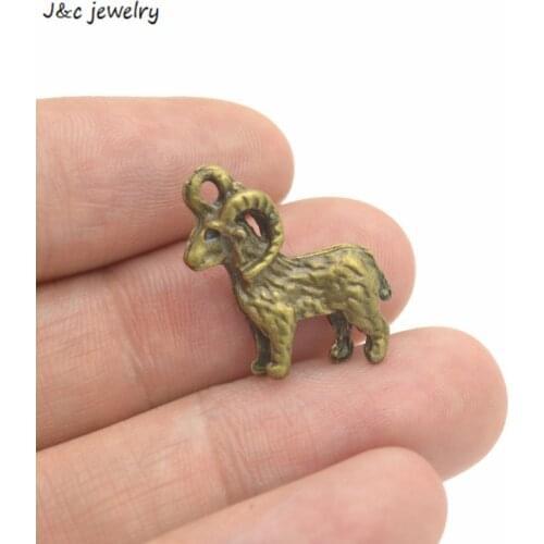 Wholesale 15Pcs metal Antique Bronze color sheep Charms pendant fit European bracelet made diy Pendant Jewelry Findings 3422D