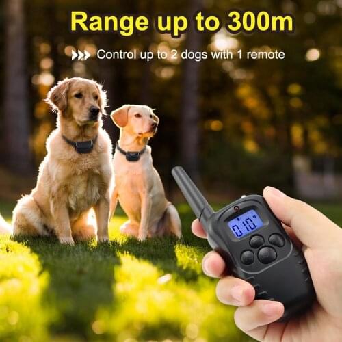 300M Remote Electronic Dog Training Collar With LCD Display Rechargeable Waterproof 100Levels Vibration Shock Stop Ba For 1 Dogs