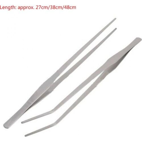 Stainless Steel Tank Tweezers Pliers Aquarium Tool Fish Tank Aquatic Plants Straight Elbow Forceps Clip Aquatic Cleaning Tool