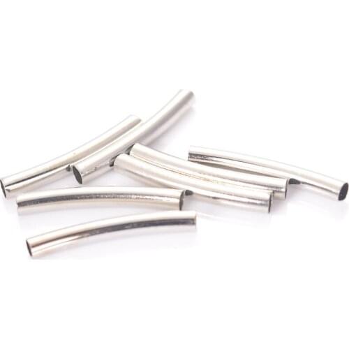 Miasol 20 Pcs/Lot Silver Plating Bend Tube For Diy Jewelry Making