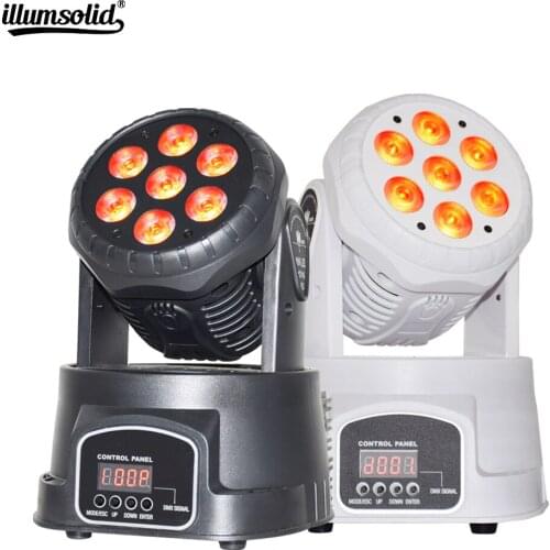 LED 7x12W RGBW Moving Head Stage Lighting Dj Lights Led Wash Mini 14 Channels Quad With Advanced