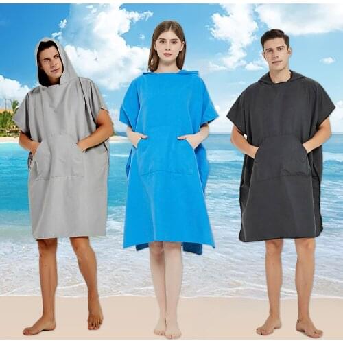 Changing Robes Wetsuit Towel Quick Dry Surf Poncho Microfiber Hooded Towel Bath for Unisex Adults Beach for Swimming Surfing