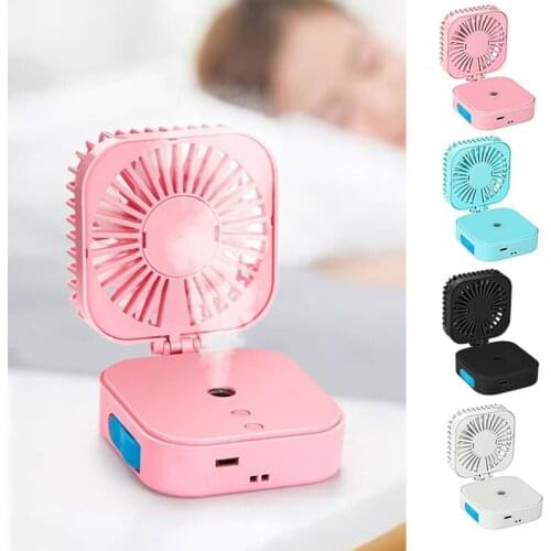 Portable Mini USB Desktop Fan 2-in-1 Mulitifunctional Humidifier 180° Rotation Adjustable Air Cooling Water Mist Fan for Office