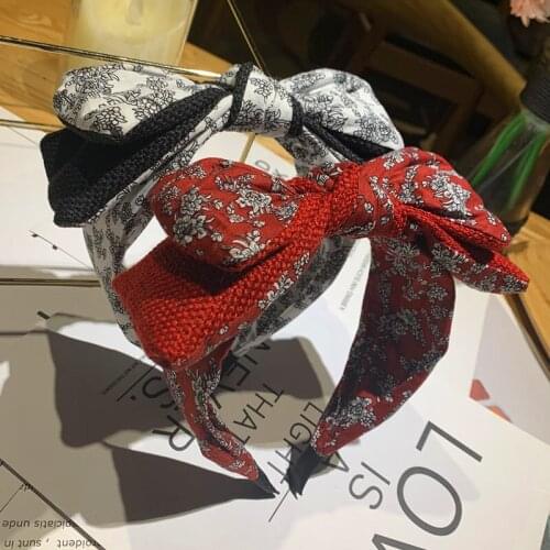 Simple Broad-brimmed Headband Headdress Floral Rabbit Ears Bowknot Non-slip Headband Color Matching Headband Hairpin