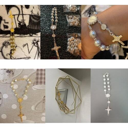 Religious Ornaments Religion Catholic Communion Cup Gift Center Cross Rosary Bracelet Bead