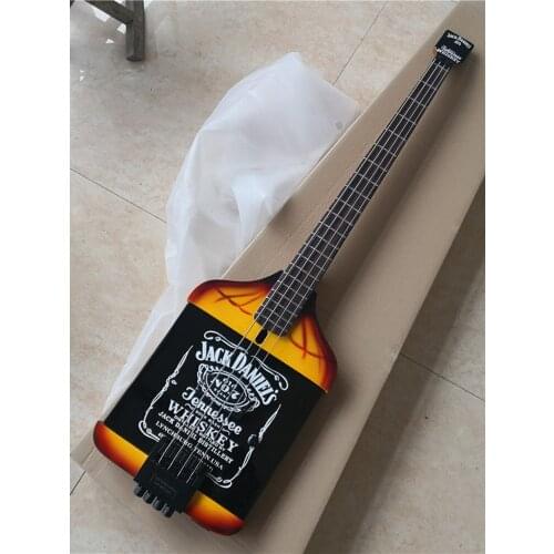 Hand painted wine bottle 4 string bass, available in stock, can also be customized to your requirements