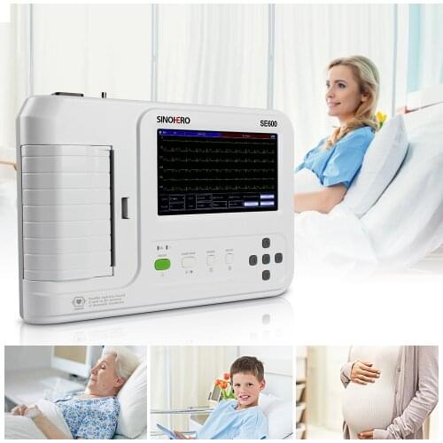 8" Touch Screen ECG Machine SE600 Digital Electrocardiograph 6 channel 12 lead EKG Monitor with Software Printer