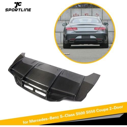 For Mercedes-Benz S-Class W222 S500 S550 4Matic Coupe 2-Door 2014 - 2017 Carbon Fiber Rear Bumper Lip Diffuser Spoiler