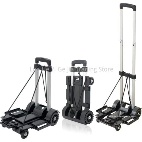 Aluminium Alloy Rod Shopping Trolley, Foldable Smart Cart, Factory Price Portable Shopping Cart Fold Cargo Trolley