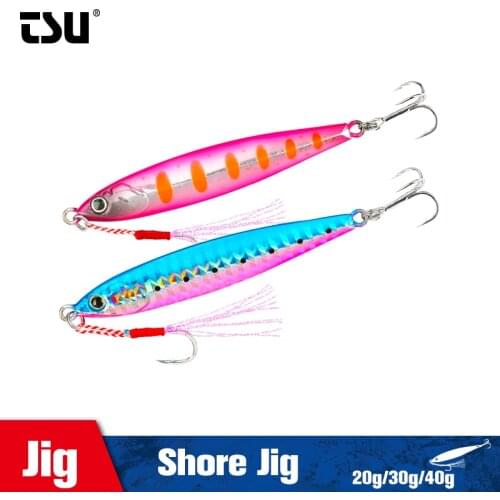 TSURINOYA JIG Lure 20g 30g 40g Inshore Long Casting JIGGING STINGER Fishing Lure Metal Saltwater Boat Seabass Tunas Hard Baits