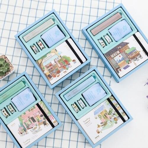Student Hand Account Book Set Gift box Notepad DIY Drawing Picture Book Stationery Kawaii Travel Sketchbook Diary Planner