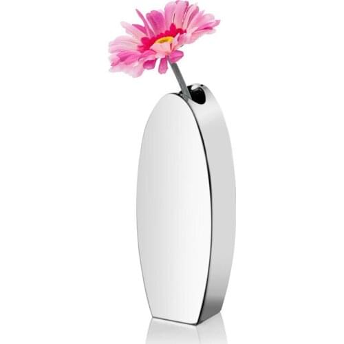 Stainless Steel Vase European Decorative Oval Home Flower Arrangement Desktop Decoration Living Room Creative Vase