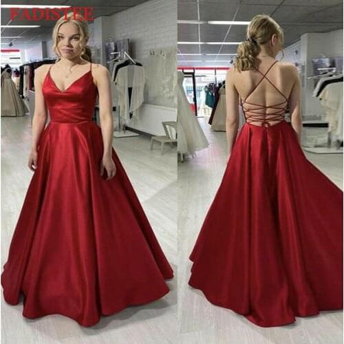 Sexy V-neck Backless Prom Party Evening Dresses Spaghetti Straps Vestido De Noiva Robe De Soirée De Mariage فساتين السهرة