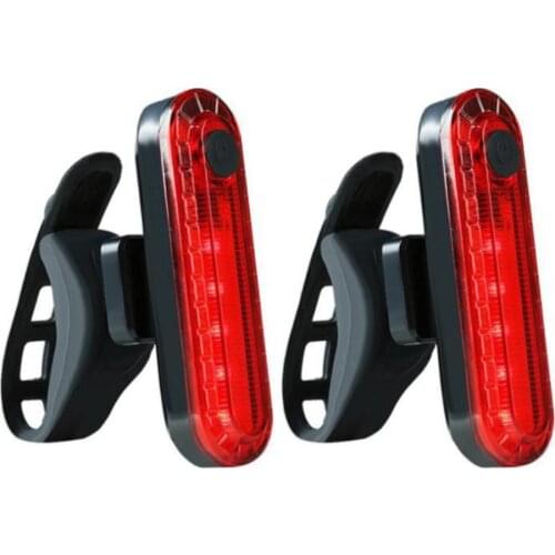 2pcs Bike Taillight Cycling Waterproof USB Rechargeable Lamp 4 Modes LED Front Rear Tail Light Lamp Mountain Bike Cycling Light