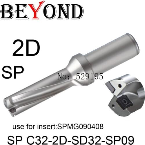 BEYOND Drill 2D 32mm 32.5mm SP C32-2D-SD32-SP06 SD32.5 U Drilling Bit use SPMG SPMG090408 Indexable Carbide Inserts Tools CNC