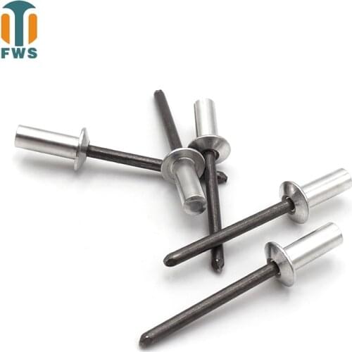 20 PCS M4 13-23mm DIN EN ISO 15973 GB /T 12615.1 Aluminum Steel Closed End Blind Rivets With Break Pull Mandrel Protruding Head