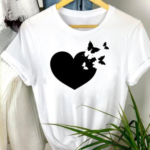 Women 2021 New Trend Style Cute Clothes Lovely 90s Cartoon Print Mujer Camisetas Regular Tee Top Tshirt Female Graphic T-shirt