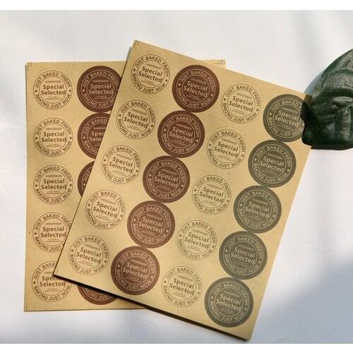 1" Inch Handmade DIY Diary Baking Cake Envelope Invitation Retro Leather Kraft Brown Sticker Dot Labels on a Roll, 20 Stickers