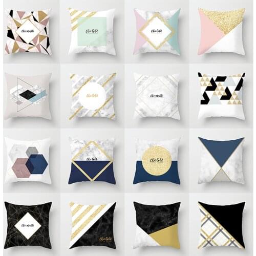 1PC Abstract Geometric Blue Cushion Cover Morden Fashion Nordic Pillow Covers Decorative Christmas Pillowcase Sofa Throw Pillows