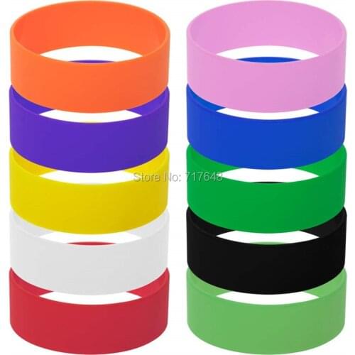 100pcs Blank Wide wristband silicone bracelets free shipping by epacket A