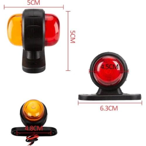 2Pcs Car Truck Trailer LED Side Marker Light Red YellowTurn Signal Clearance Light Indicator Lamp For Lorry Caravans