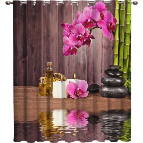 3D Flower Printing Window Treatments Curtains Valance Bathroom Kitchen Bedroom Indoor Decor Kids Window Treatment Ideas Window