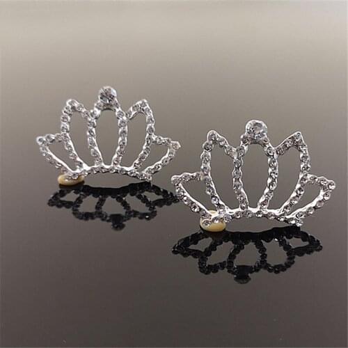 50pcs Crystal Crown Jewelry Rhinestone Applique Wedding Veil Shoes Bag Decoration Hairpin Head Wear Invitation Embellishment