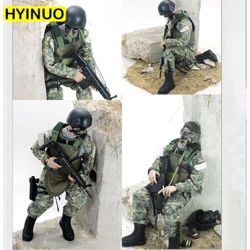 6 Models 1/6 Scale Plastic Camouflage Special forces Toy Gun Military Model Action FigureSet Model 12'Full Set Action Figure Toy