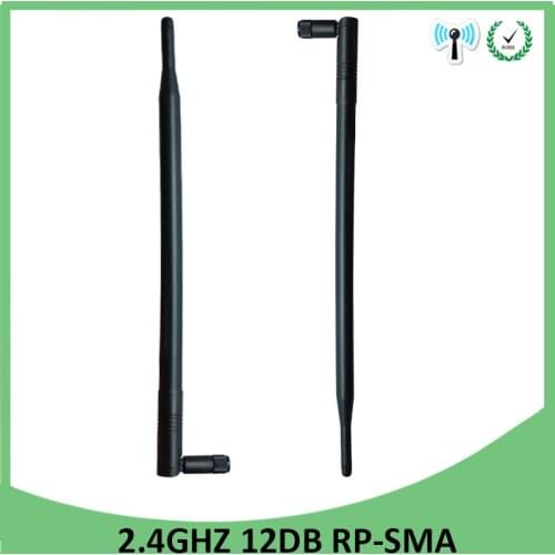 2.4G Antenna WiFi 20pcs 12dBi long Aerial RP-SMA Male Connector 2.4ghz antena wi fi antenne sam female Wireless Router booster