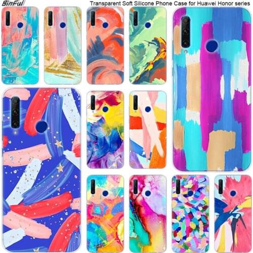 Abstract art painting doodle Silicone Phone Case for Huawei Honor 20 20i 10 9 8 Lite 8X 8C 8A 8S 7S 7A Pro View 20 Fashion Cover