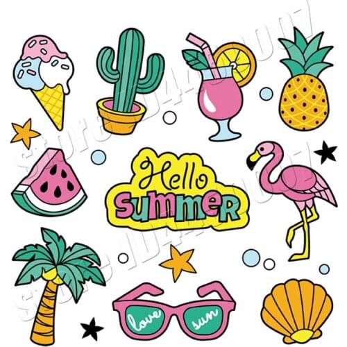 Color Pineapple Patches Creative Washable DIY Accessory Design T-Shirt Dresses Sweater Heat Transfer Badges Iron-On Transfers