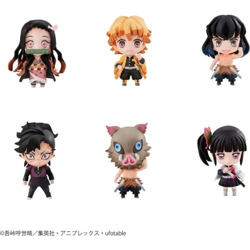 Pre-Sale Demon Slayer 6Pcs/set Agatsuma Zenitsu Japan Anime Figure Model Q Version of The Figure Anime Toys Gifts