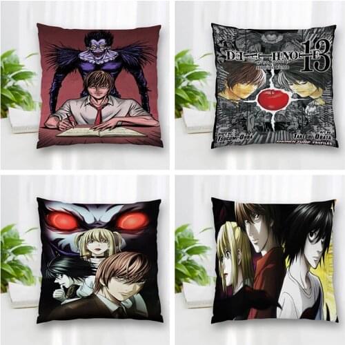 Hot Sale Custom Death Note Square Pillowcase Zipper Double-Sided Pillowcase Living Room Bedroom Multi-Size 35x35cm 60x60cm