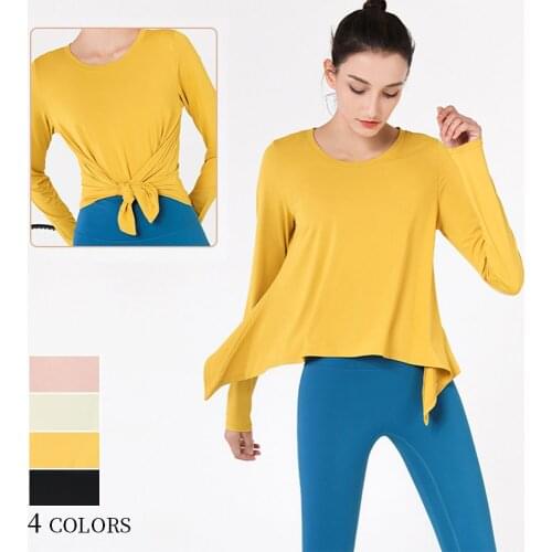 4 Color New Fashion Yoga Shirts Temperament Fitness Suit Quick-drying Training Long-sleeved Running Jacket Yoga Clothes Women