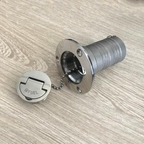 1.5" 38mm Deck Filler Fill FUEL GAS DIESEL WATER WASTE stainless steel 316 Keyless Cap boat Hardware accessories Socket yacht