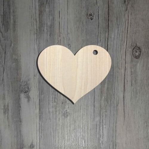 Unfinished DIY Wooden Gift Tag Hearts , Wedding tags,wooden favor decorations