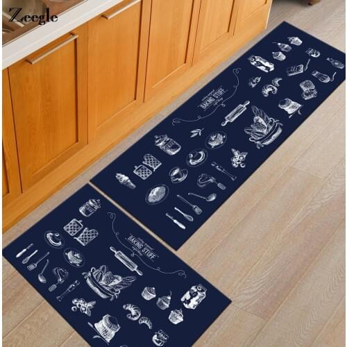 Zeegle Kitchen Mat Anti-slip Area Rug Soft Living Room Bedroom Carpets Hallway Bedside Rugs Bathroom Carpet Set Doormat Bath Mat