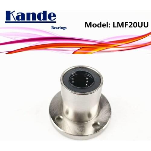 Kande Bearings LMF20 UU 2pc /lot LMF20UU Round Flange Linear Ball Bearing 20mm LMF20