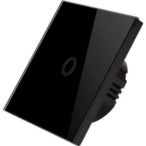 EU Stanard Touch on/off Switch Crystal Glass Panel 1 Gang 1 Way Touch Switch Square Wall Touch Screen Switch AC 170-240V