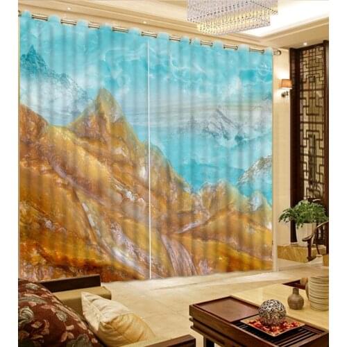 Modern bedroom curtains patterned window curtains marble home bedroom decoration 3d curtains