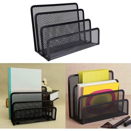 Black Mesh Letter Paper File Storage Rack Holder Tray Organiser Desktop Office