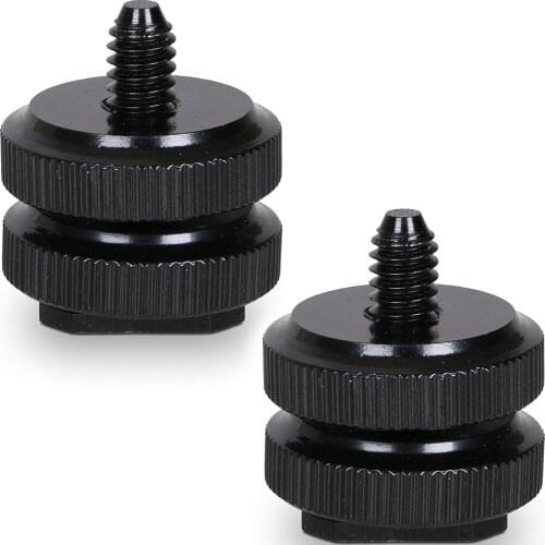 Just Now Shoe Adapter Tripod Screw Threaded Stud of 1/4" to 3/8" To Flash Hot Shoe Mount Adapter DSLR SLR Camera Accessories