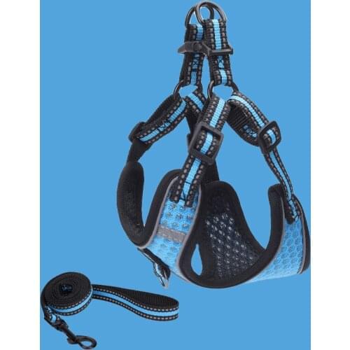 Pet supplies dog vest-style traction rope chest back suit reflective dog rope suede cat chest back Traction chest and back suit