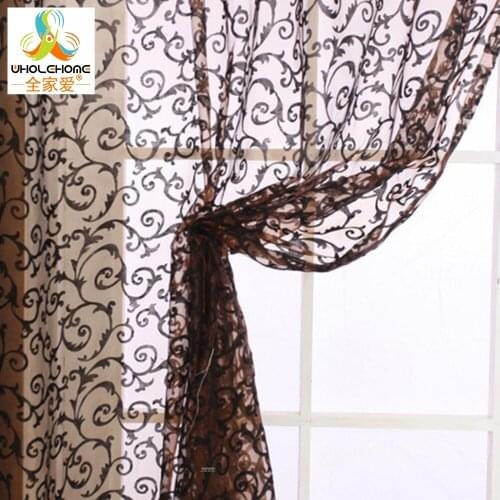 Pattern Printed Tulle Voile Door Window Curtain Living Room Decoration Rideaux Pour Le Salon Bedroom Decor