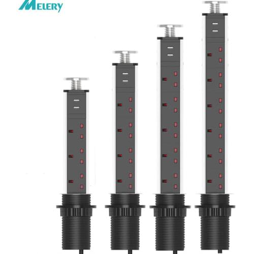 Smart Table Power Socket Pop up Pull 3/4/5/6 Outlet Point USB Charger Tabletop UK Electrical Plug for Home Office Kitchen Hidden