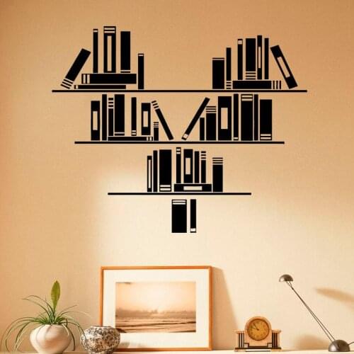 Vinyl Wall Decal Books Stickers Reading Room Library Book shelf Wall Stickers Interior Housewares Design Home Room Decor B403