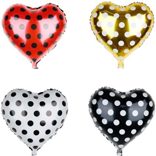 5pcs 18 inch polka dot love balloons ladybug light balloons baby shower wedding birthday party decoration balloons