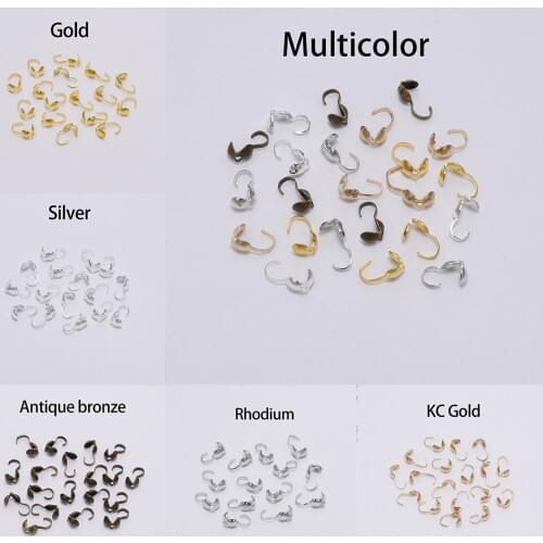 200pcs 4mm Ball Chain Connector Clasp Calotte End Crimps Beads Connectors For Jewelry Making Findings Accessories Supplies DIY