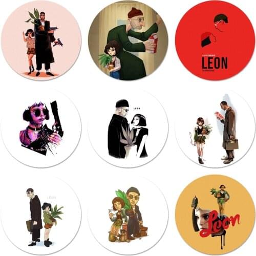 Leon Matilda Natalie Portman Movie Poster Icons Pins Badge Decoration Brooches Metal Badges For Clothes Backpack Decoration